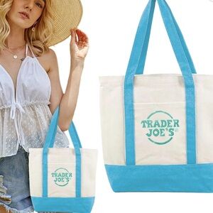 Trader Joe’s Mini Tote Bags - Blue Set of 4